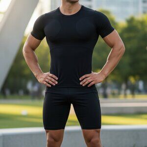 Podfan (XXL) Mens Compression Shirt Short Sleeve
